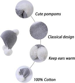 img 1 attached to 🧶 Winter Warm Knitted Baby Hats for Girls & Boys with Fleece Lining - LANGZHEN Pom Pom Beanies