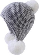 🧶 winter warm knitted baby hats for girls & boys with fleece lining - langzhen pom pom beanies логотип