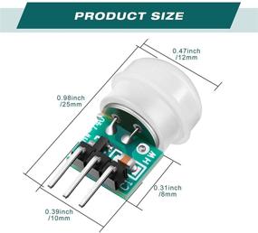 img 2 attached to 🔍 Weewooday 10-Piece AM312 Mini Human Sensor Module: IR Pyroelectric Infrared PIR Motion Detector, 2.7V-12V DC, -20°C to 60°C