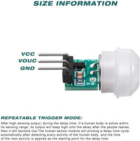 img 1 attached to 🔍 Weewooday 10-Piece AM312 Mini Human Sensor Module: IR Pyroelectric Infrared PIR Motion Detector, 2.7V-12V DC, -20°C to 60°C