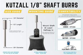 img 3 attached to 🪵 Kutzall Extreme Cylinder Burr, Very Coarse Woodworking Attachment for Dremel, Foredom, DeWalt, Milwaukee - Tungsten Carbide, 1/4" Dia. X 1/2" Length