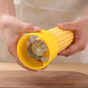 img 3 attached to 🌽 Cob Corn Stripper Set: Efficient Corn Peeler Cutter Tools for Safer Corn Threshing in the Kitchen - Pack of 2