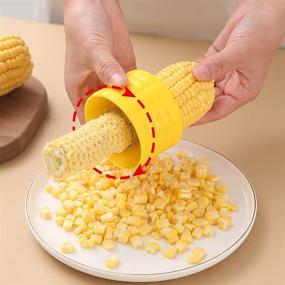 img 2 attached to 🌽 Cob Corn Stripper Set: Efficient Corn Peeler Cutter Tools for Safer Corn Threshing in the Kitchen - Pack of 2