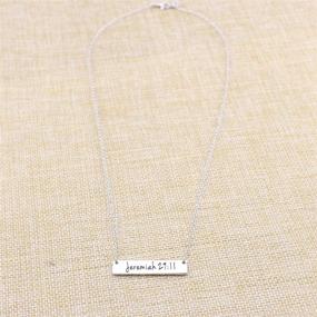 img 1 attached to 🔱 Christian Bar Necklace - Memgift Faith Jewelry with Bible Verse, Ideal Baptism & Birthday Gift for Women, Girls, and Sisters