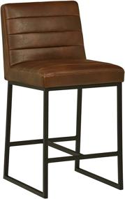 img 4 attached to 🪑 Rivet Decatur Modern Faux Leather Kitchen Counter-Height Stool - Stylish 37" Dark Brown Stool on Amazon