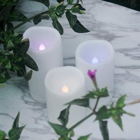 img 3 attached to 🕯️ Versatile Outdoor Waterproof Color Changing LED Pillar Candles: Ideal Decorative Lighting for Halloween, Christmas & Party Centerpieces - Remote controlled, Battery Operated, Multi-Color Lights - 3"x4", 3 Pack