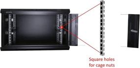 img 1 attached to 🖥️ AEONS 6U Серверный сетевой стеллаж - 19-дюймовый настенный сетевой шкаф в черном цвете (полностью собранный)