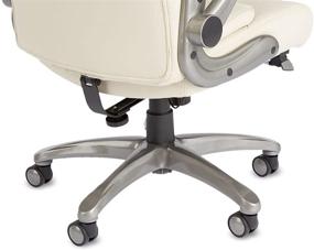 img 1 attached to AmazonCommercial Ergonomic High-Back Bonded Leather Executive Chair: Flip-Up Arms, Lumbar Support, Cream