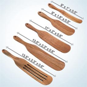 img 3 attached to 🌿 Plantéa Acacia Wooden Spurtle Set: Premium Wood Utensils for Stirring, Mixing, Whisking & Serving - As Seen On TV