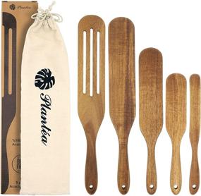 img 4 attached to 🌿 Plantéa Acacia Wooden Spurtle Set: Premium Wood Utensils for Stirring, Mixing, Whisking & Serving - As Seen On TV