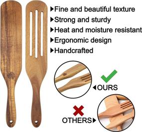 img 1 attached to 🌿 Plantéa Acacia Wooden Spurtle Set: Premium Wood Utensils for Stirring, Mixing, Whisking & Serving - As Seen On TV