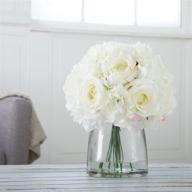 🌺 exquisite cream floral arrangement: home 50-133 pure garden hydrangea and rose décor logo