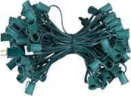 🔌 outdoor string lights 100 ft with 100 sockets on green wire, e17-12" spacing, ideal for patio, christmas stringer c9 light strand логотип