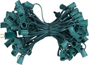 img 4 attached to 🔌 Outdoor String Lights 100 FT with 100 Sockets on Green Wire, E17-12" Spacing, Ideal for Patio, Christmas Stringer C9 Light Strand