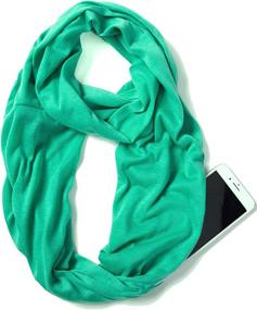 img 4 attached to 🧣 Elzama Infinity Hidden Zipper Women's Accessories: Lightweight Scarves & Wraps