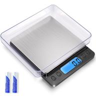 🥘 yoncon digital food kitchen scale upgraded: high accuracy mini pocket scale for cooking, baking, jewelry – 3000g/0.1g, grams & oz, tare function, lcd display, 2 trays, batteries included logo