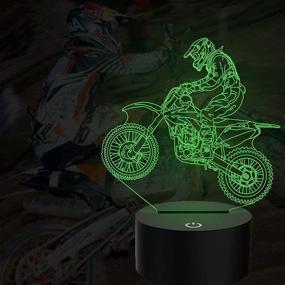 img 3 attached to 🚵 Атлас Новинка 3D Лампа Иллюзия: MTB Мотокросс Велосипед Ночные огни на светодиоде - USB 7 Цветов Датчик настольной лампы для любителей активного отдыха.