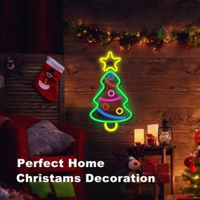 img 2 attached to 🎄 Captivating Joysky Christmas Tree Neon Signs: Mesmerizing Acrylic USB LED Lights for Festive Home Wall Decor, Bedroom, Party, Bar & Christmas Celebrations