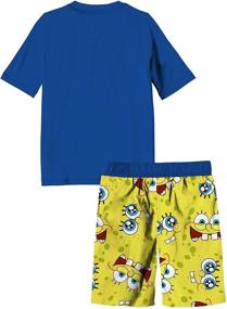 img 2 attached to 👕 Spongebob Squarepants Boys Swim Trunk & Rashguard Set: The Perfect Beachwear Combo!