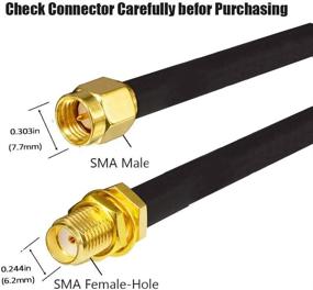 img 2 attached to 📶 33ft Low Loss SMA Extension Cable: High-Quality WiFi Adapter for BaoFeng HT, Kenwood, Yaesu VHF Radios