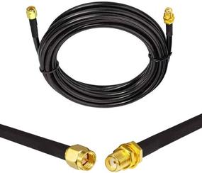 img 3 attached to 📶 33ft Low Loss SMA Extension Cable: High-Quality WiFi Adapter for BaoFeng HT, Kenwood, Yaesu VHF Radios