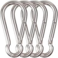 🔗 keepwaoo carabiner clip ph1009bkblack: 3 inch heavy duty caribeaners - 6 pack for outdoor activities, camping accessories, keychains логотип