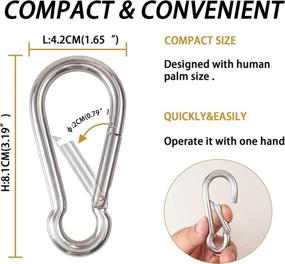 img 2 attached to 🔗 KEEPWAOO Carabiner Clip PH1009BKBlack: 3 Inch Heavy Duty Caribeaners - 6 Pack for Outdoor Activities, Camping Accessories, Keychains