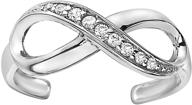 💍 ritastephens sterling silver infinity toe ring: adjustable cubic zirconia body jewelry logo