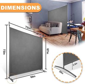 img 3 attached to 🏢 Versatile One Panel Room Divider Screen - 70 inches Freestanding Privacy Partition for Various Settings - Home, Office, School, Studio, Conference, Dorm Room, 70''W x 70''H - Gray