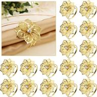 💍 stunning 24 pack gold flower napkin rings – elegant rhinestone napkin holder set for wedding, mother’s day, and party dinner table decor logo