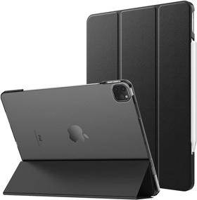 img 4 attached to 📱 MoKo Case for iPad Pro 12.9 Inch 2021 (5th Gen) - Ultra Slim Translucent Hard Back Shell with Apple Pencil Charging Support, Smart Cover, Auto Wake/Sleep - Black