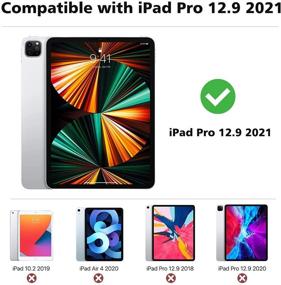 img 3 attached to 📱 MoKo Case for iPad Pro 12.9 Inch 2021 (5th Gen) - Ultra Slim Translucent Hard Back Shell with Apple Pencil Charging Support, Smart Cover, Auto Wake/Sleep - Black