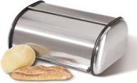 oggi stainless steel roll top bread box - sleek silver design for storing 17.50 inch by 7.50 inch by 11.50 inch loaves conveniently logo