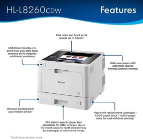 img 3 attached to 🖨️ Brother HL-L8260CDW Business Color Laser Printer - Duplex Printing, Wireless Networking, Mobile Printing, Advanced Security - Amazon Dash Replenishment Ready