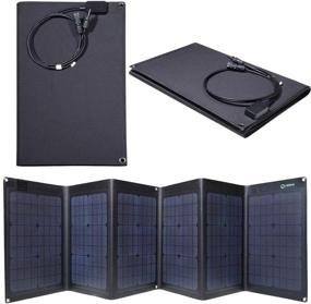 img 4 attached to 100W 12V Foldable Solar Panel Charger for Marine, Waterproof LETFE Laminated, Power Station & Solar Generator Battery Charger for Boats, Campers