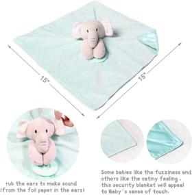 img 2 attached to 🐘 Blue Elephant Baby Blanket Plush Fleece: Snuggler Stuffed Animal Lovey with Security Blanket for Boys and Girls