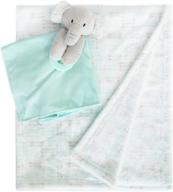 🐘 blue elephant baby blanket plush fleece: snuggler stuffed animal lovey with security blanket for boys and girls logo