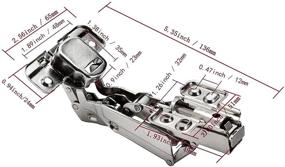 img 3 attached to 🚪 TamBee 175 Degree Hinges for Frameless Cabinet Doors - Concealed Hydraulic Adjustable Mounting Hinges with Soft Closing - Nickel-Plated Steel Buffer Dampers - Wardrobe Hinges (1 Pair, Full Overlay)