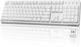 img 4 attached to 🔥 Velocifire VM02WS Wireless Full Size Keyboard: Mechanical Brown Switches, White Backlit, and Long Battery Life – Ideal for Copywriters, Typists, and Programmers