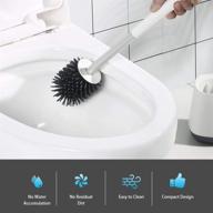 🚽 white floor standing toilet bowl cleaning brush set - popten silicone bristles & tpr soft bristle with holder for bathroom storage and organization logo