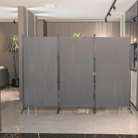 img 4 attached to 🧡 YASRKML 3 Panel Partition Room Dividers: Versatile Privacy Screen for Office & Living Room