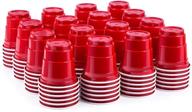 🥤 haozan 100ct 2oz red mini plastic shot glasses - disposable & cute for party games, jello shots, jager bomb, tasting, samples logo