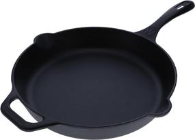 img 4 attached to 🍳 Victoria 12 Inch Black Cast Iron Skillet: Large Frying Pan with Helper Handle, Seasoned with Non-GMO Flaxseed Oil - Kosher Certified