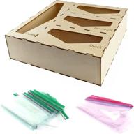 🍽️ kitchen drawer food storage bag organizer & dispenser - wood organizer for gallon, quart, sandwich, & snack bags логотип