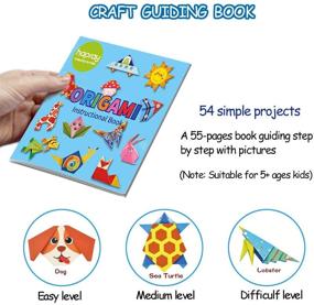 img 1 attached to 🎨 Colorful Origami Paper for Kids - Origami Kit with 118 Double-Sided 6 Inch Sheets, Includes 54 Project Ideas and 55-Page Guide Book - Perfect for Craft Lessons, Beginners, and Children's Gifts