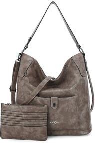 img 4 attached to 👜 Large Leather Ladies Hobo Bag: Fashion Handbag Wallet Shoulder Bag for Women