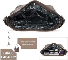 img 2 attached to 👜 Large Leather Ladies Hobo Bag: Fashion Handbag Wallet Shoulder Bag for Women