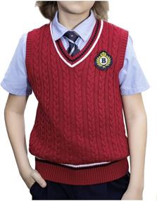 img 3 attached to 👕 BOBOYOYO Boys Sweaters Vest: Premium 100% Cotton Cable Knits for Boys & Girls Size 3-14 Years - Ideal for School Uniforms