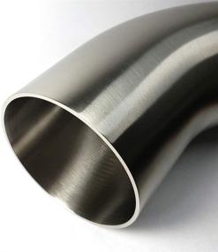 img 1 attached to 🔶 High Quality 4" Stainless 90° Mandrel Bend Elbow for Exhaust Fabrication - 1.5D/6" CLR Loose Radius - 16GA/.065" Wall - 2" Leg - SS304