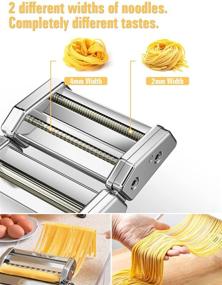 img 2 attached to Tobeelec Stainless Manual Pasta Maker with 2 Pasta Cutters - Perfect for Homemade Spaghetti, Fettuccini, Lasagna, and Dumpling Skins (Silver)